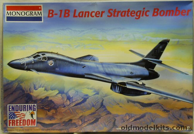 Monogram 1/72 Rockwell B-1B Strategic Bomber - Operation 'Enduring Freedom' - 'Stars and Stripes' 28th BW 37th BS Ellsworth AFB / 'Sweet Sixteen' 7th Wing 28th BS Dyess AFB / 'Star of Abilene' Delivery Scheme, 85-5606 plastic model kit